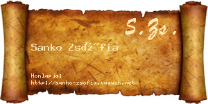 Sanko Zsófia névjegykártya