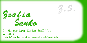 zsofia sanko business card